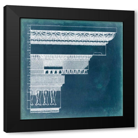 Capital Blueprint II Black Modern Wood Framed Art Print with Double Matting by Vision Studio