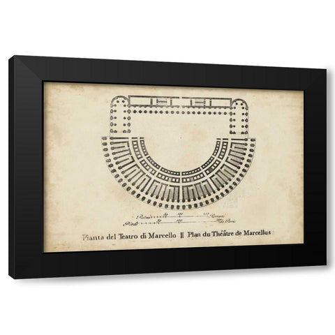 Plan for the Theatre of Marcellus Black Modern Wood Framed Art Print with Double Matting by Unknown