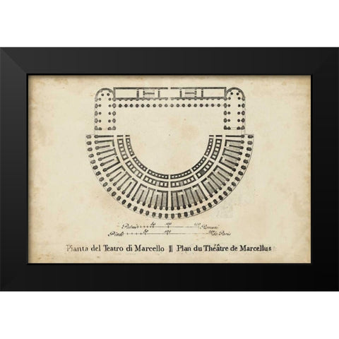 Plan for the Theatre of Marcellus Black Modern Wood Framed Art Print by Unknown