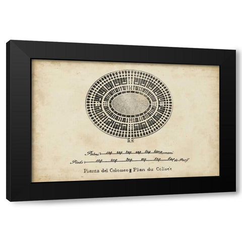 Plan for the Colosseum Black Modern Wood Framed Art Print by Unknown