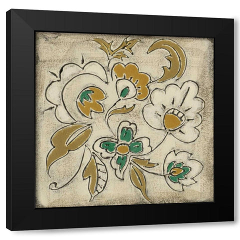 Earthenware Floral III Black Modern Wood Framed Art Print with Double Matting by Zarris, Chariklia