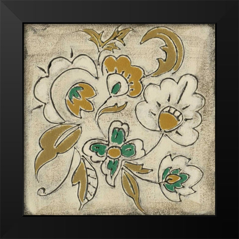 Earthenware Floral III Black Modern Wood Framed Art Print by Zarris, Chariklia