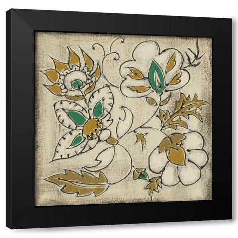 Earthenware Floral IV Black Modern Wood Framed Art Print with Double Matting by Zarris, Chariklia