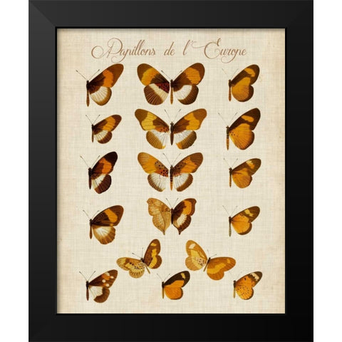 Papillons de LEurope I Black Modern Wood Framed Art Print by Vision Studio