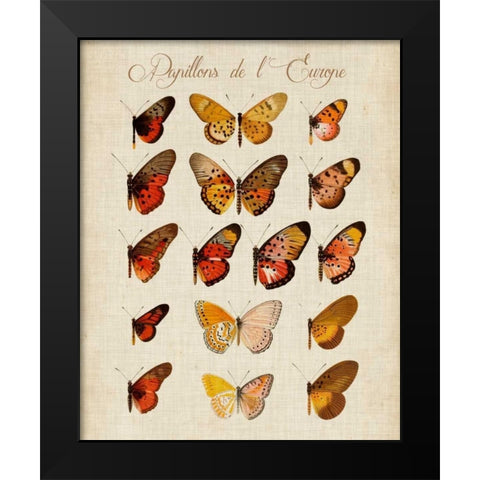 Papillons de LEurope III Black Modern Wood Framed Art Print by Vision Studio