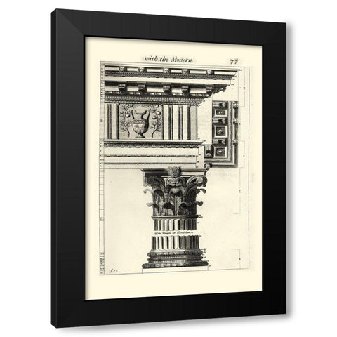 Custom Ancient Architecture VII Black Modern Wood Framed Art Print with Double Matting by Evelyn, John