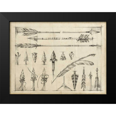 Arrow Schematic I Black Modern Wood Framed Art Print by Harper, Ethan