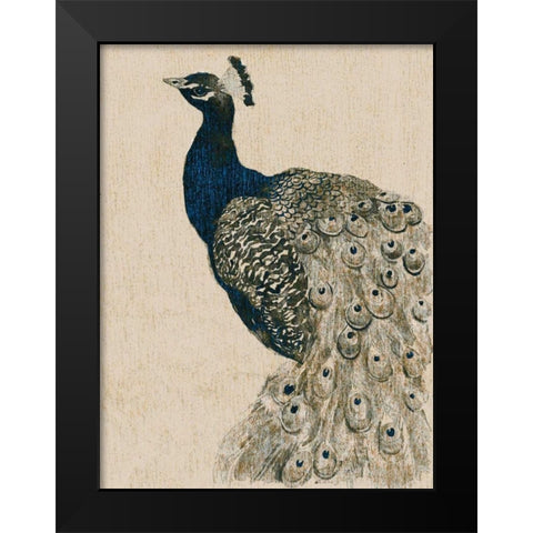 Textured Peacock II Black Modern Wood Framed Art Print by Popp, Grace