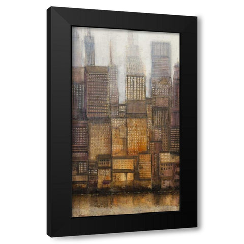 Uptown City II Black Modern Wood Framed Art Print with Double Matting by OToole, Tim