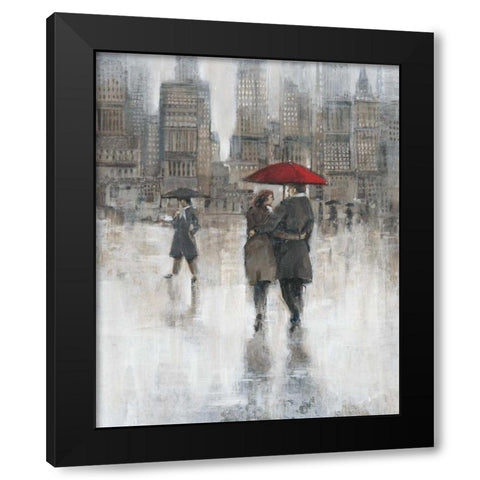 Rain in The City II Black Modern Wood Framed Art Print with Double Matting by OToole, Tim