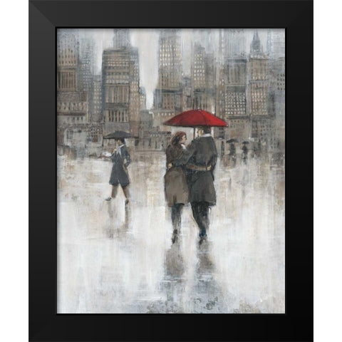 Rain in The City II Black Modern Wood Framed Art Print by OToole, Tim