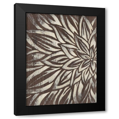 Barnwood Blossom I Black Modern Wood Framed Art Print by Vess, June Erica
