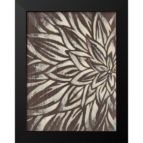 Barnwood Blossom I Black Modern Wood Framed Art Print by Vess, June Erica