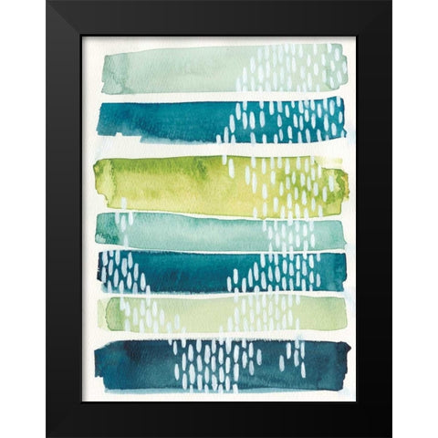 Aqua Streak I Black Modern Wood Framed Art Print by Popp, Grace