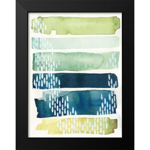Aqua Streak II Black Modern Wood Framed Art Print by Popp, Grace