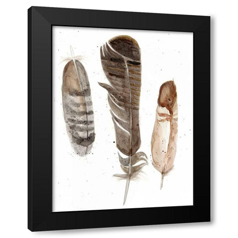 Earthtone Feathers I Black Modern Wood Framed Art Print with Double Matting by Ludwig, Alicia