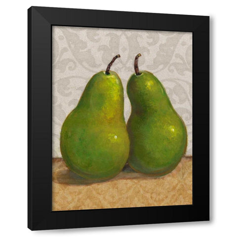 Pear Duo I Black Modern Wood Framed Art Print with Double Matting by OToole, Tim