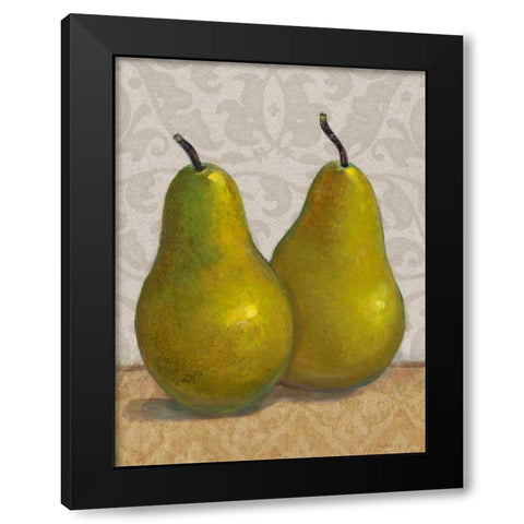 Pear Duo II Black Modern Wood Framed Art Print with Double Matting by OToole, Tim