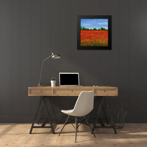 Field of Poppies I Black Modern Wood Framed Art Print by OToole, Tim