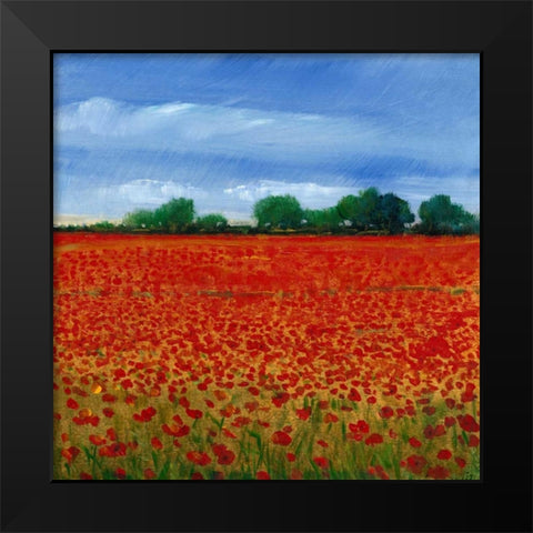 Field of Poppies II Black Modern Wood Framed Art Print by OToole, Tim