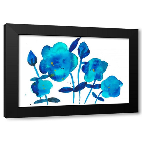True Blue I Black Modern Wood Framed Art Print with Double Matting by Ludwig, Alicia