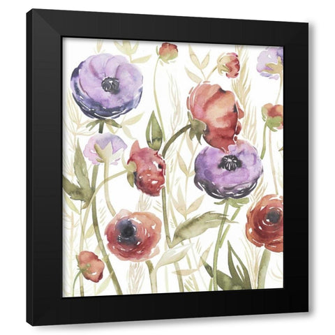 Jeweltoned Blossoms II Black Modern Wood Framed Art Print by Popp, Grace