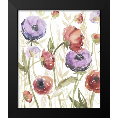 Jeweltoned Blossoms II Black Modern Wood Framed Art Print by Popp, Grace