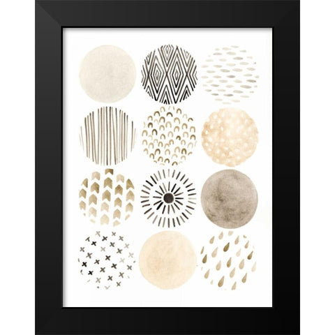 Neutral Pattern Play II Black Modern Wood Framed Art Print by Vess, June Erica