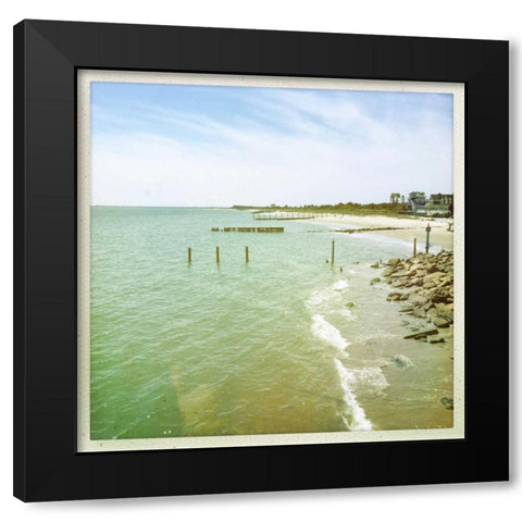Bay View II Black Modern Wood Framed Art Print with Double Matting by Ludwig, Alicia