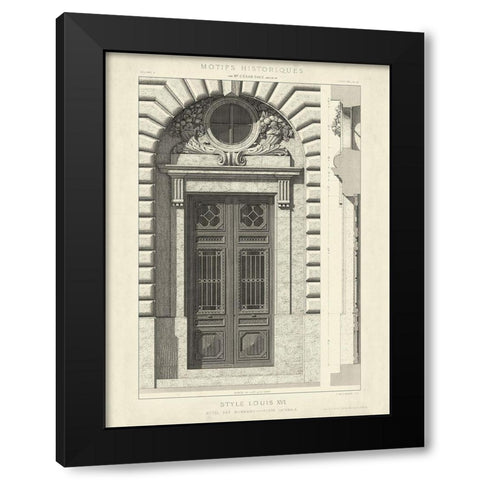Custom Motifs Historiques I Black Modern Wood Framed Art Print with Double Matting by Unknown