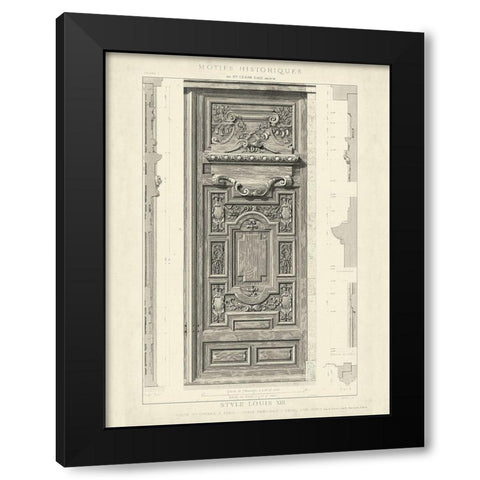 Custom Motifs Historiques III Black Modern Wood Framed Art Print by Unknown