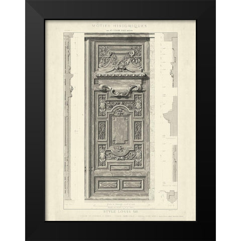 Custom Motifs Historiques III Black Modern Wood Framed Art Print by Unknown