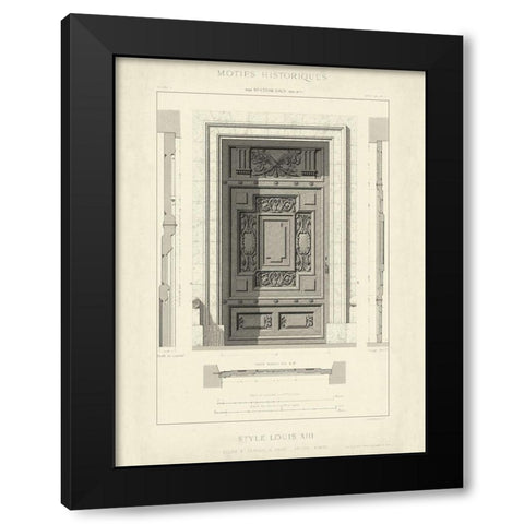 Custom Motifs Historiques IV Black Modern Wood Framed Art Print by Unknown