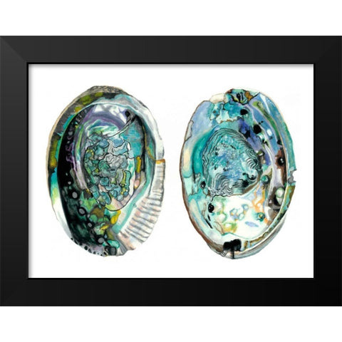 Abalone Shells I Black Modern Wood Framed Art Print by McCavitt, Naomi