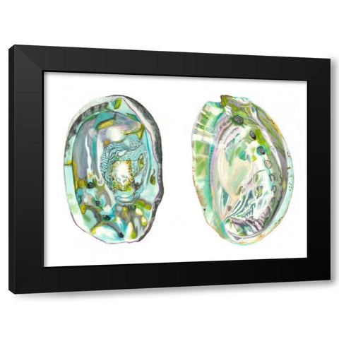 Abalone Shells II Black Modern Wood Framed Art Print with Double Matting by McCavitt, Naomi