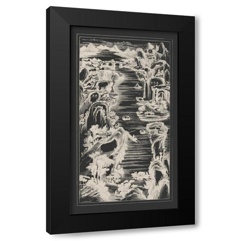 Chinese Birds-eye View in Grey I Black Modern Wood Framed Art Print with Double Matting by Vision Studio