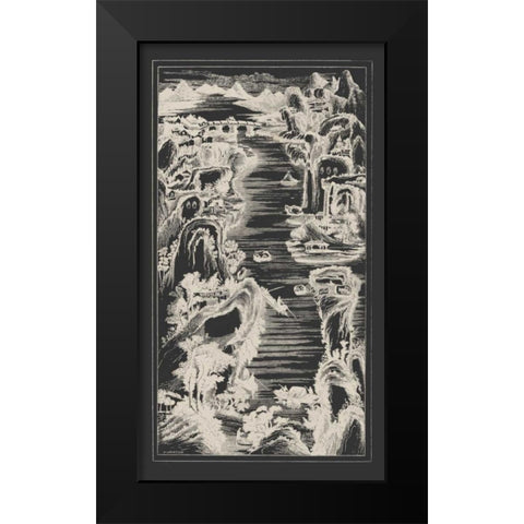 Chinese Birds-eye View in Grey I Black Modern Wood Framed Art Print by Vision Studio