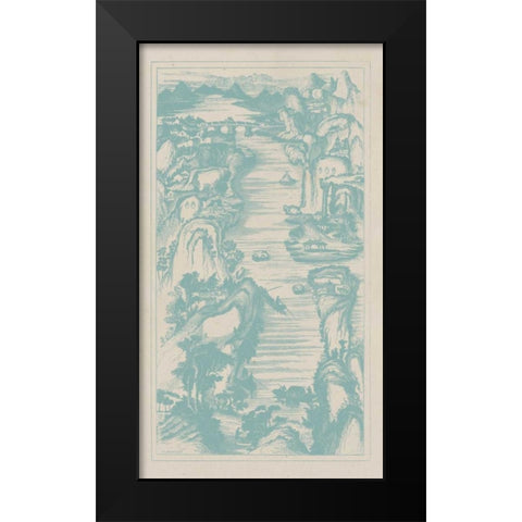 Chinese Birds-eye View in Spa II Black Modern Wood Framed Art Print by Vision Studio