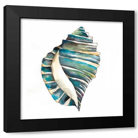 Aquarelle Shells I Black Modern Wood Framed Art Print by Zarris, Chariklia