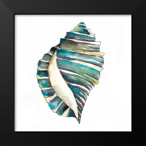 Aquarelle Shells I Black Modern Wood Framed Art Print by Zarris, Chariklia