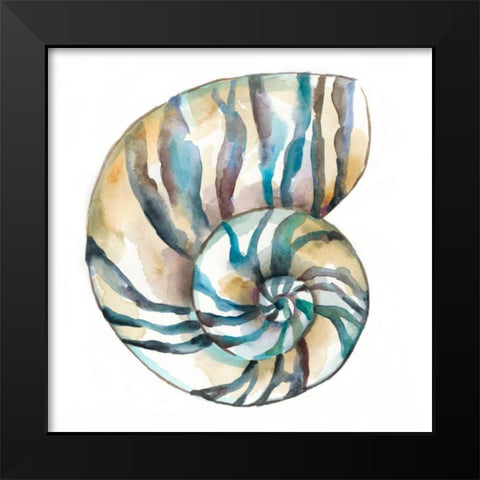 Aquarelle Shells II Black Modern Wood Framed Art Print by Zarris, Chariklia