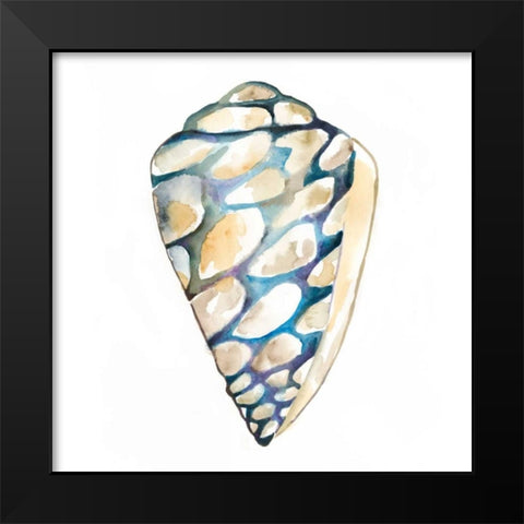 Aquarelle Shells III Black Modern Wood Framed Art Print by Zarris, Chariklia