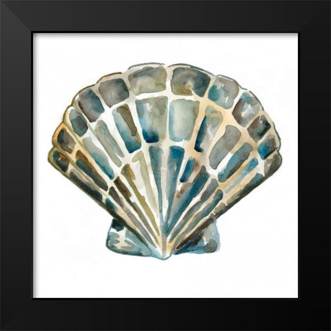 Aquarelle Shells IV Black Modern Wood Framed Art Print by Zarris, Chariklia