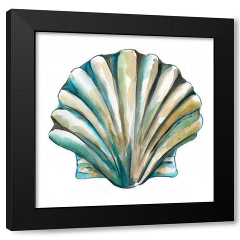 Aquarelle Shells VI Black Modern Wood Framed Art Print by Zarris, Chariklia