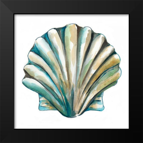 Aquarelle Shells VI Black Modern Wood Framed Art Print by Zarris, Chariklia