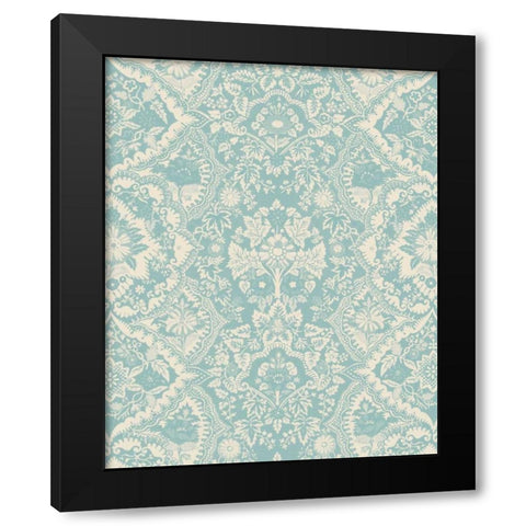 Baroque Tapestry in Spa II Black Modern Wood Framed Art Print with Double Matting by Vision Studio