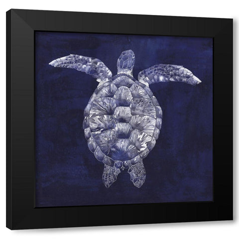 Custom Sea Turtle Shadow I (ASH) Black Modern Wood Framed Art Print with Double Matting by Popp, Grace