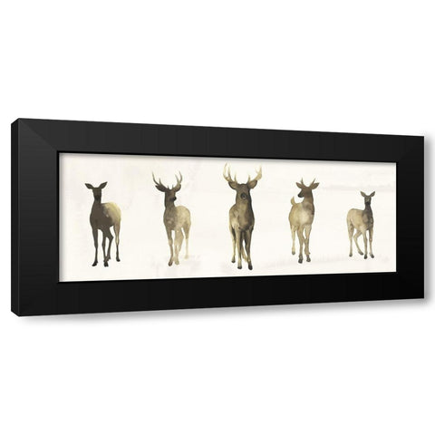 Deer Herd I Black Modern Wood Framed Art Print with Double Matting by Popp, Grace
