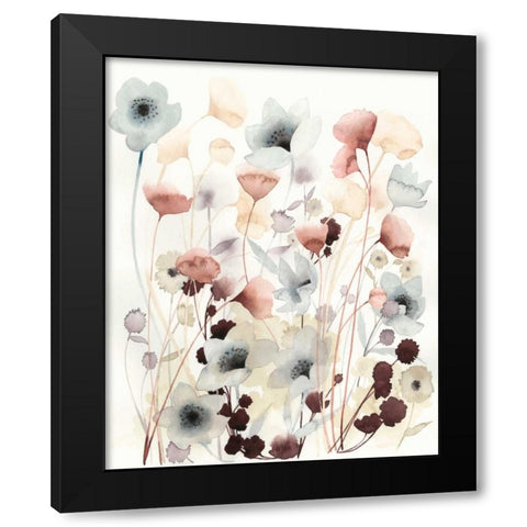 Bespoken Blossoms I Black Modern Wood Framed Art Print with Double Matting by Popp, Grace