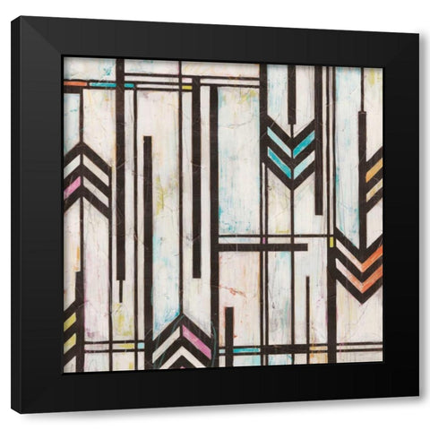 Deco Abstraction II Black Modern Wood Framed Art Print by Vess, June Erica